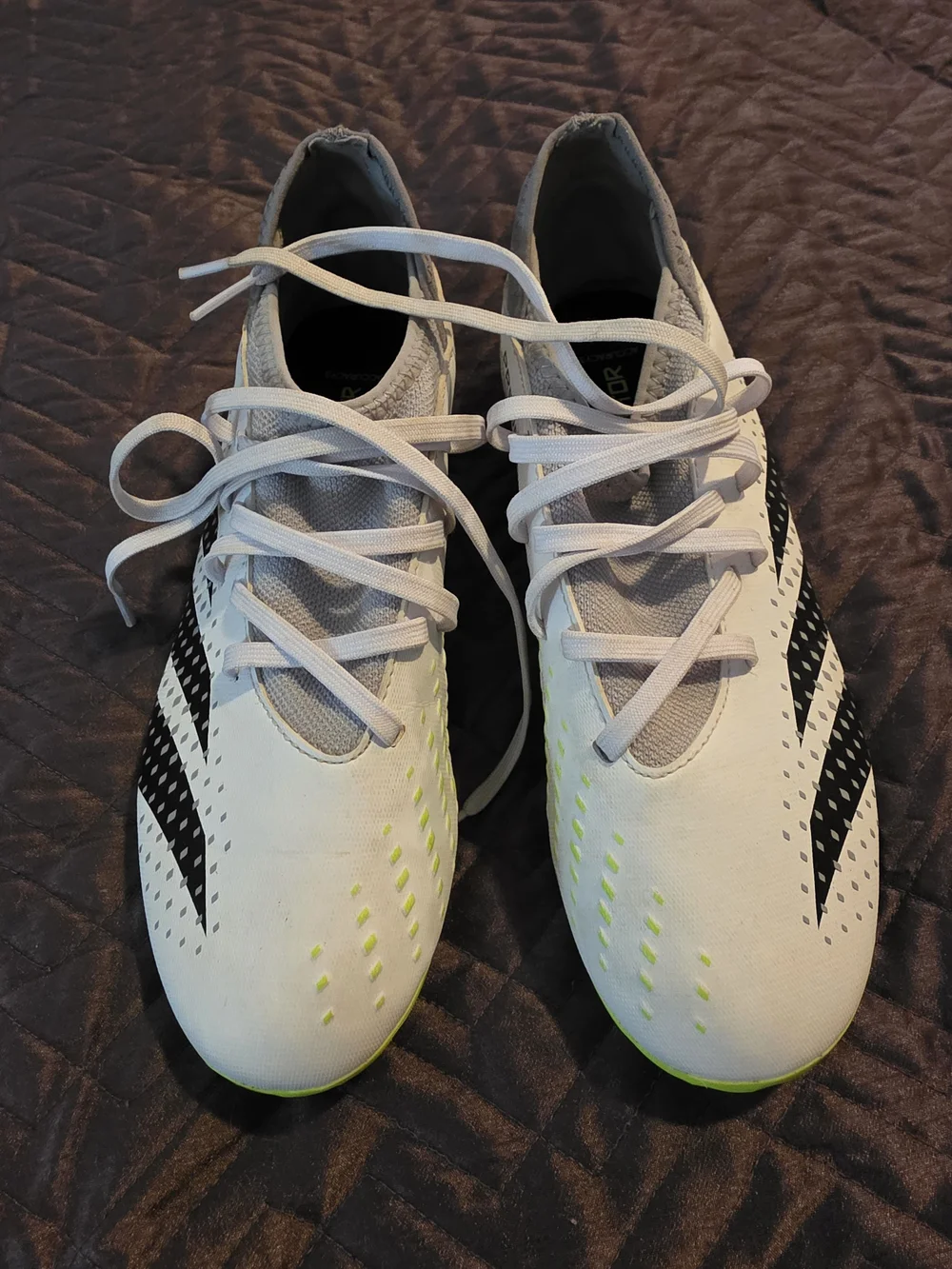 adidas Predator White Gray Neon Green Men's Soccer Cleats